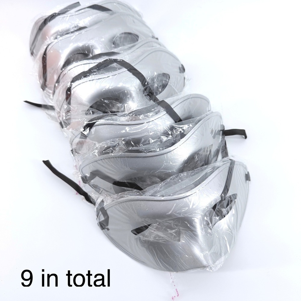 Silver Masquerade Eye Mask Unisex OS Silver Metallic Costume Party 9 Pack